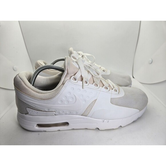 Nike Air Max Zero Essential Shoes Mens 10 Triple White Running Athletic Sneakers
